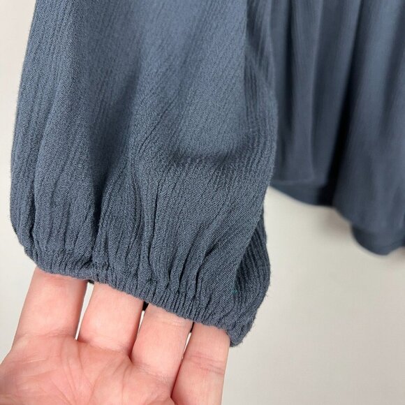 Sonoma Bouse Top Womens PL Petite Large Gray Long‎ Sleeve Boho Flowy Peasant - Picture 6 of 9